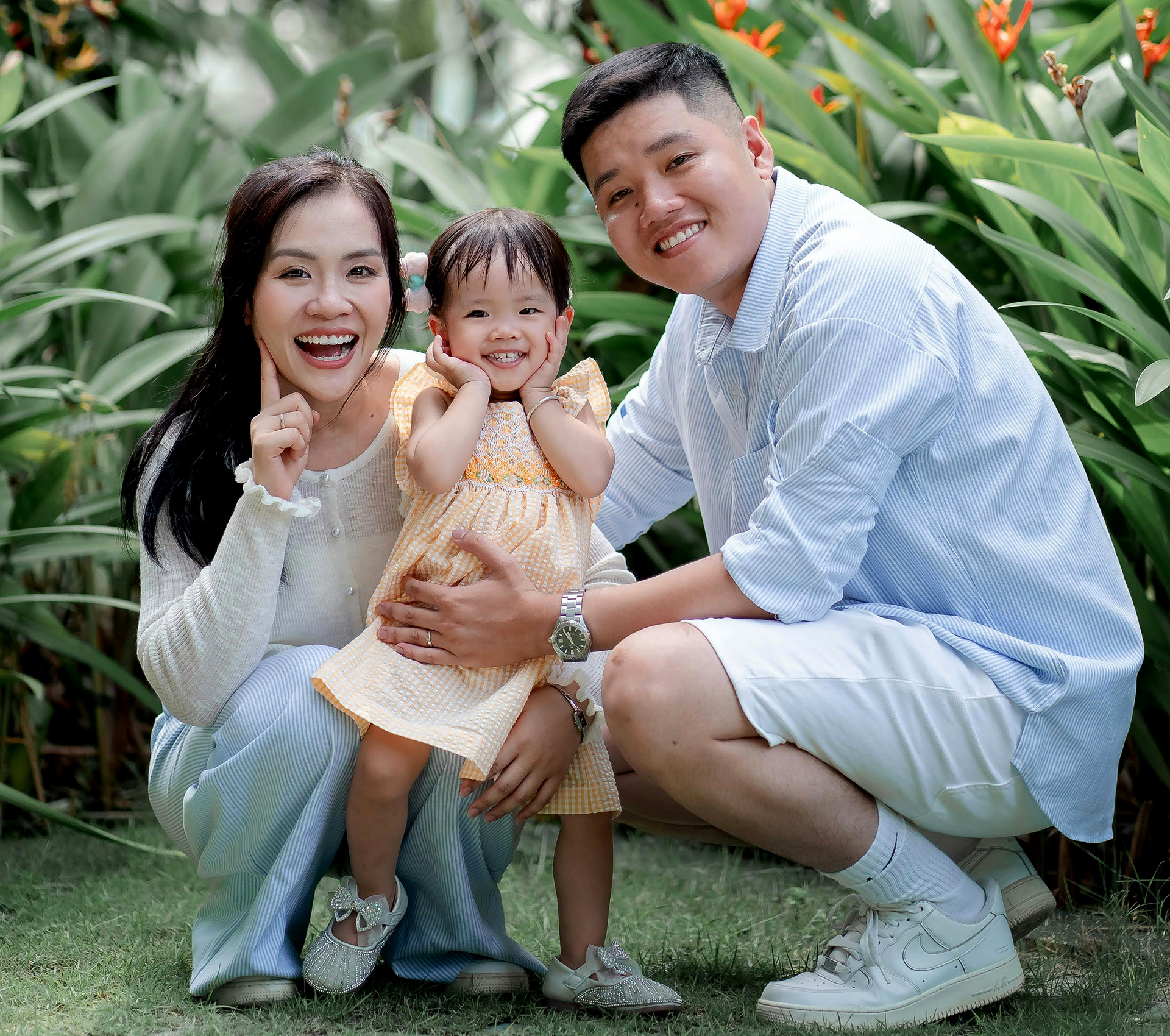 Happy family of 3 with daughter - Banner